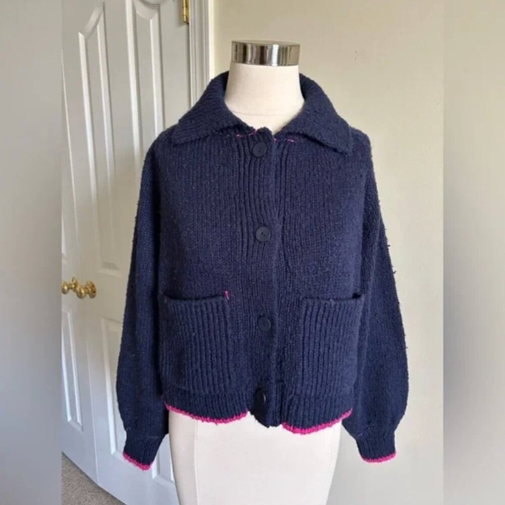 Anthropologie NWT The Jesse Dog Icon Cardigan Sweater Pilcro size XS - Picture 3 of 10